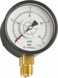 Manometr różnicy ciśnień RF 100 Dif, D201, fi100 mm, 0÷1,6 bar, G1/2", rad, kl. 1,6
