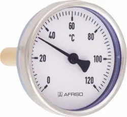 Termometr bimetaliczny BiTh 63 E, D302, fi63 mm, 0÷60°C, L 100 mm, rad, kl. 1