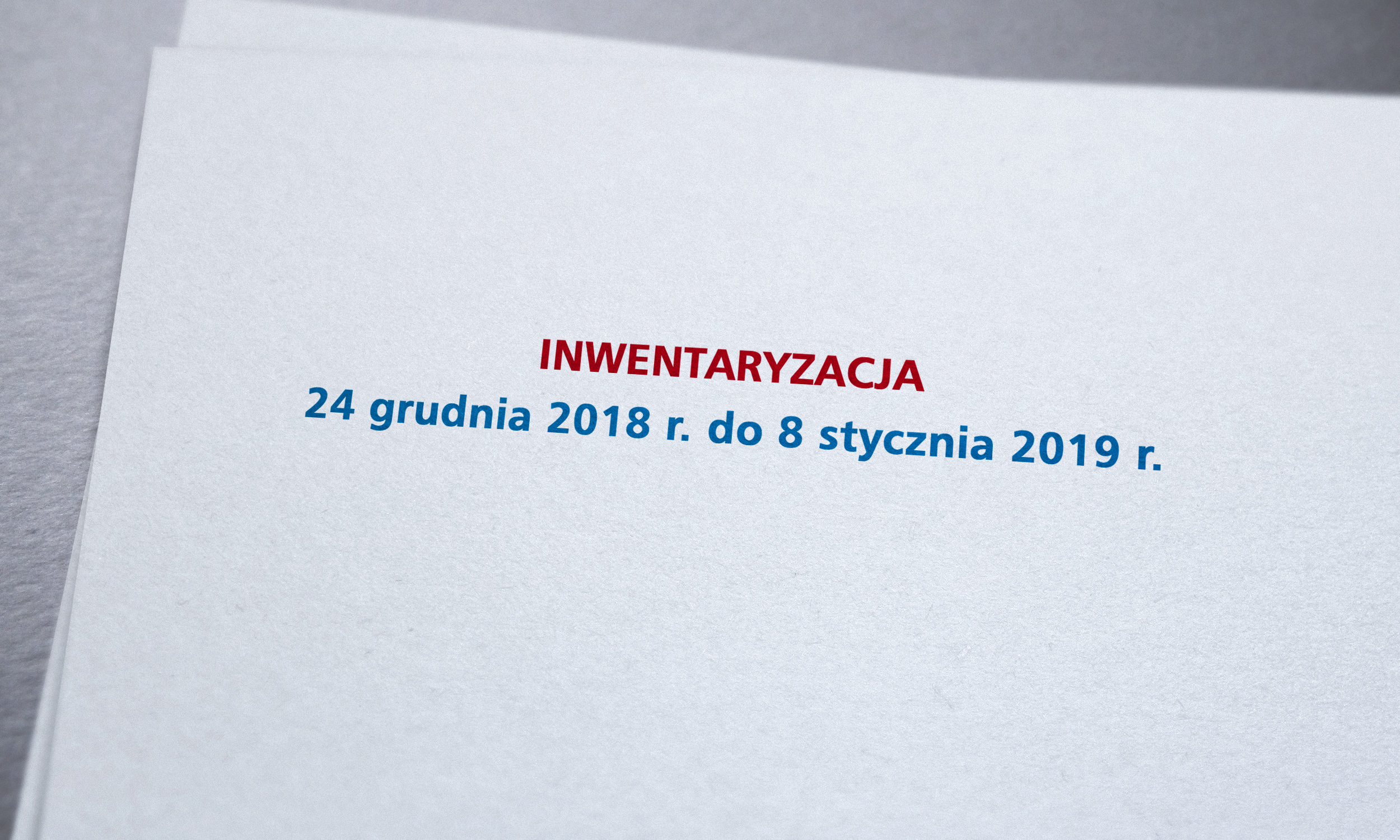 W dniach 24.12.18 - 08.01.19 inwentaryzacja w AFRISO